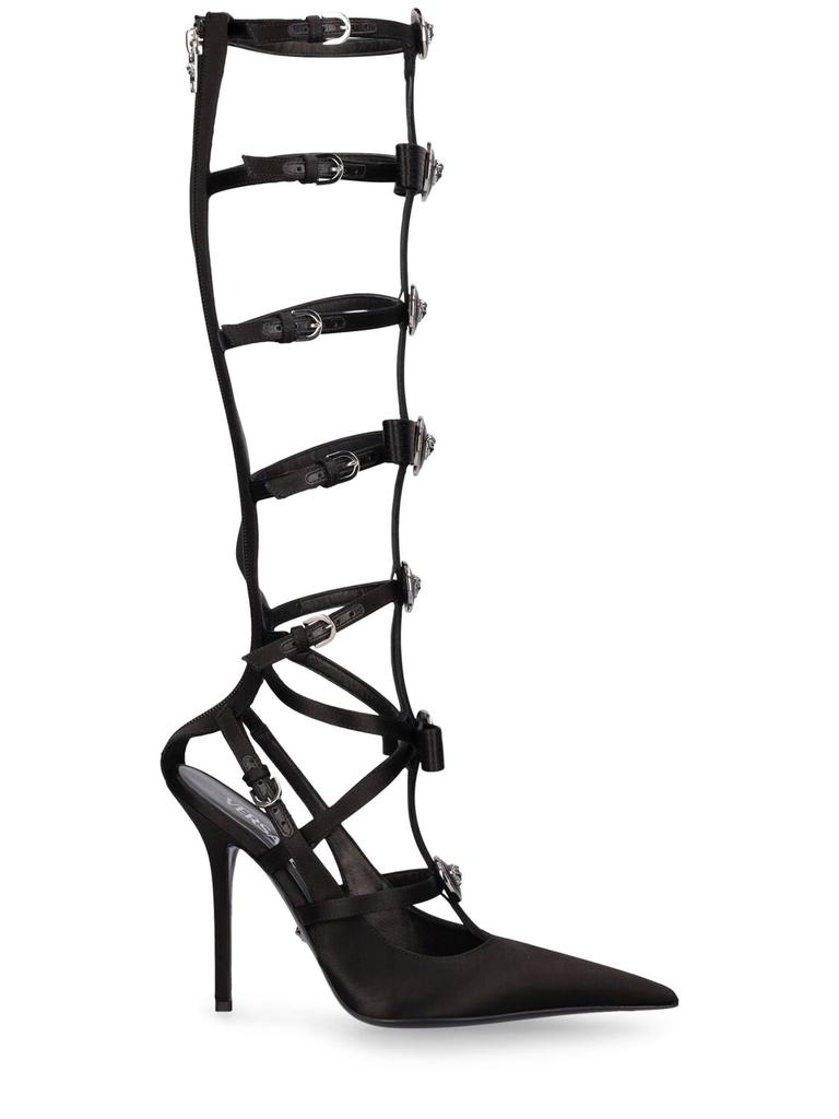VERSACE 110mm Satin Strappy Heels