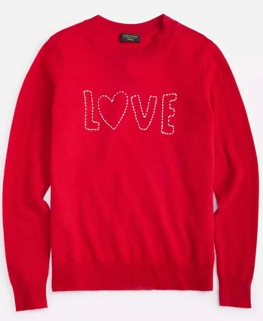 Charter Club Petite Crewneck Love-Graphic Cashmere Sweater, Created for Macy's 4