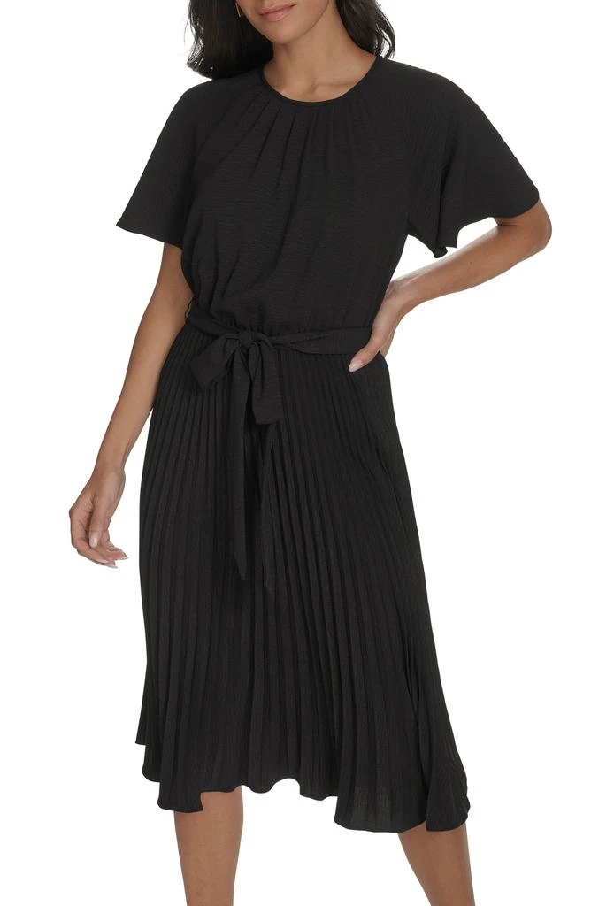Calvin Klein Aerowash Flutter Sleeve Pleated Dress 6