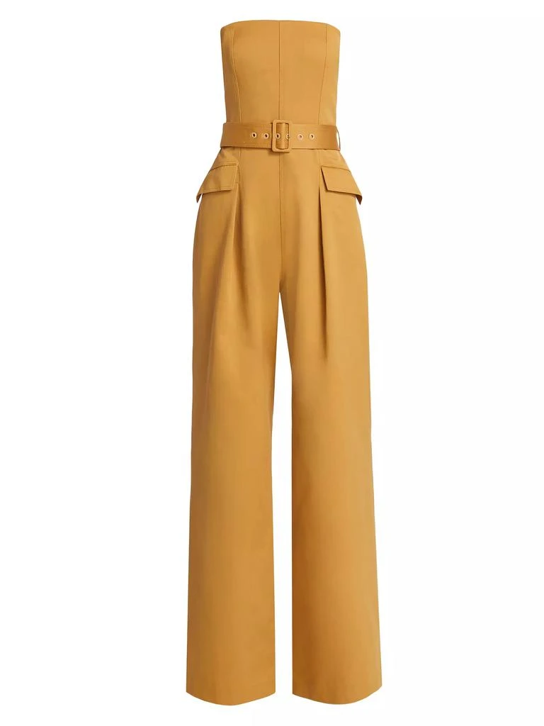 A.L.C. Presley Belted Cotton Strapless Jumpsuit 1