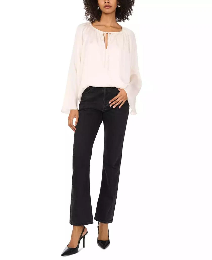 1. State Women's Wide Flutter-Sleeve Tie-Neck Top 3