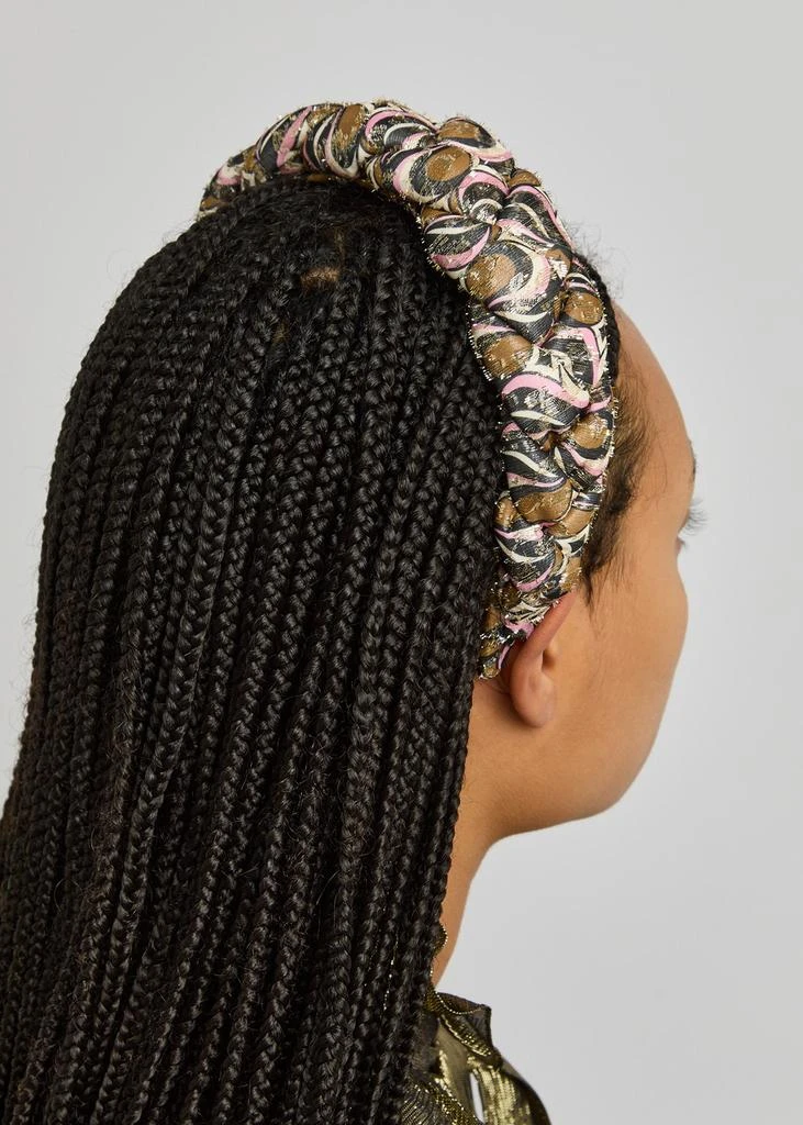 LA DOUBLE J Rapunzel metallic silk-blend headband 2