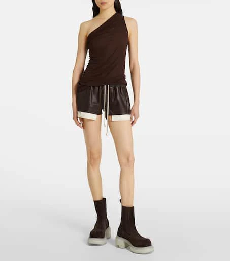 Rick Owens High-rise leather shorts 2