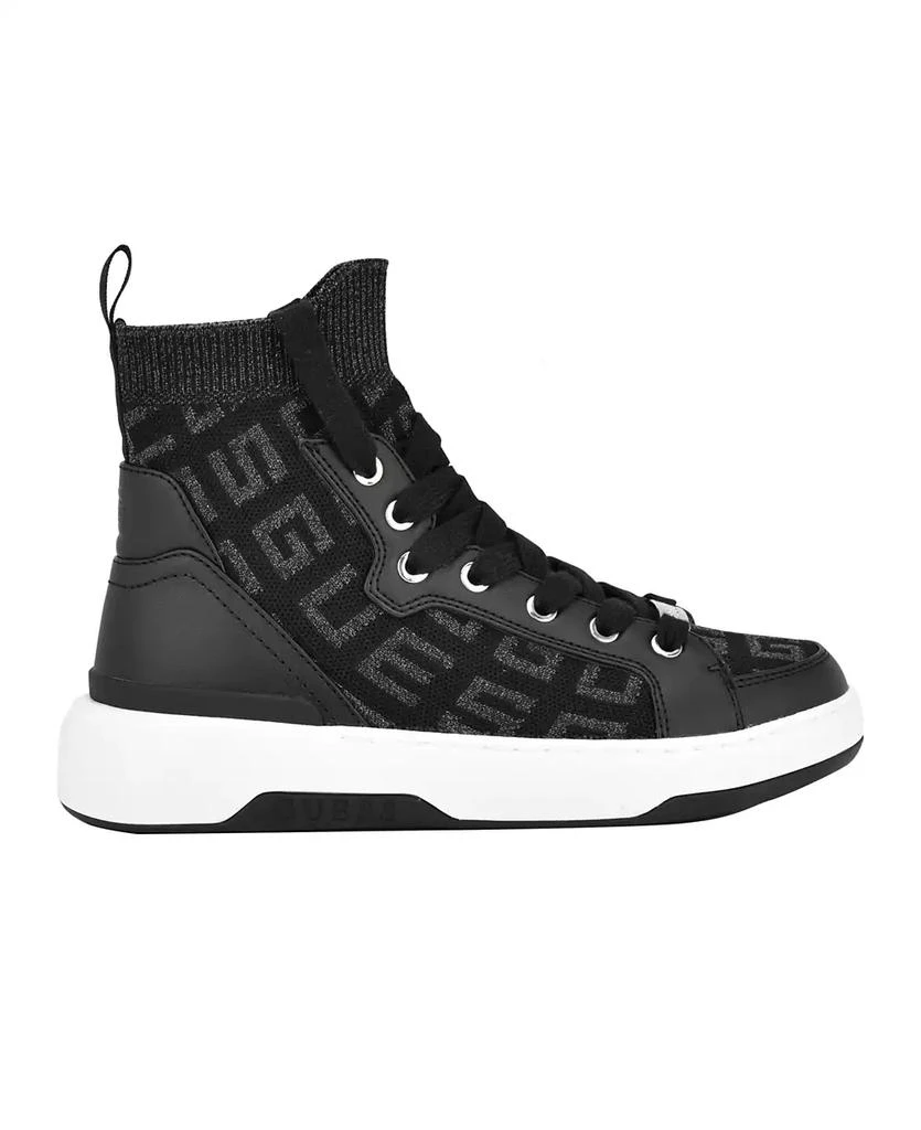 GUESS Women's Mannen Knit Hi-Top Lace-Up Fashion Sneakers 2