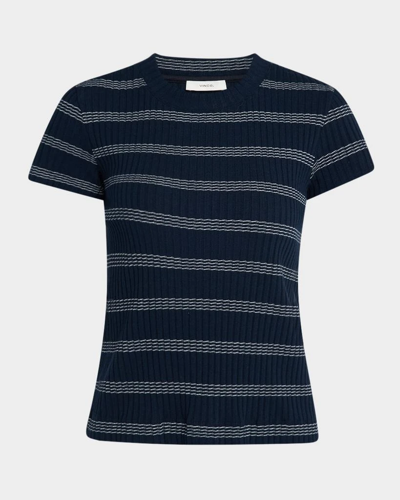 Vince Stripe Short-Sleeve Crewneck Tee 1