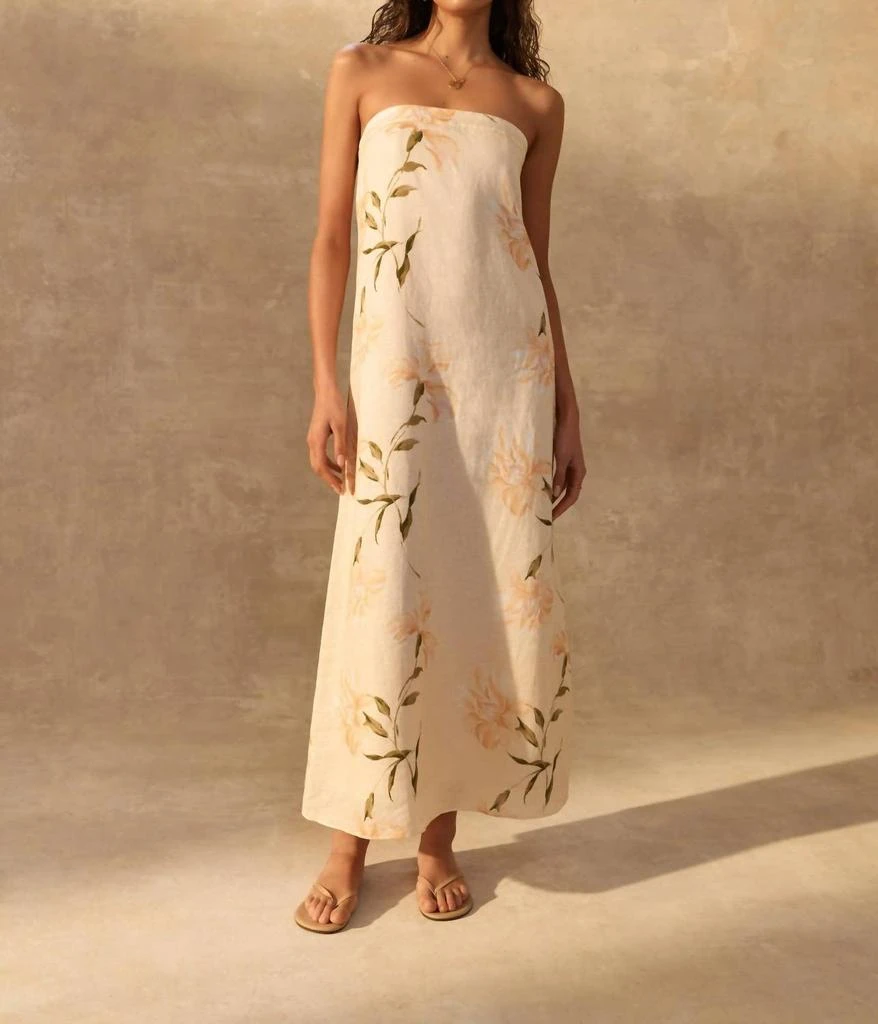 knee length dresses for ladies James Perse Lightweight Linen Cami Dress 1 / Open Sky Pigment main image 1