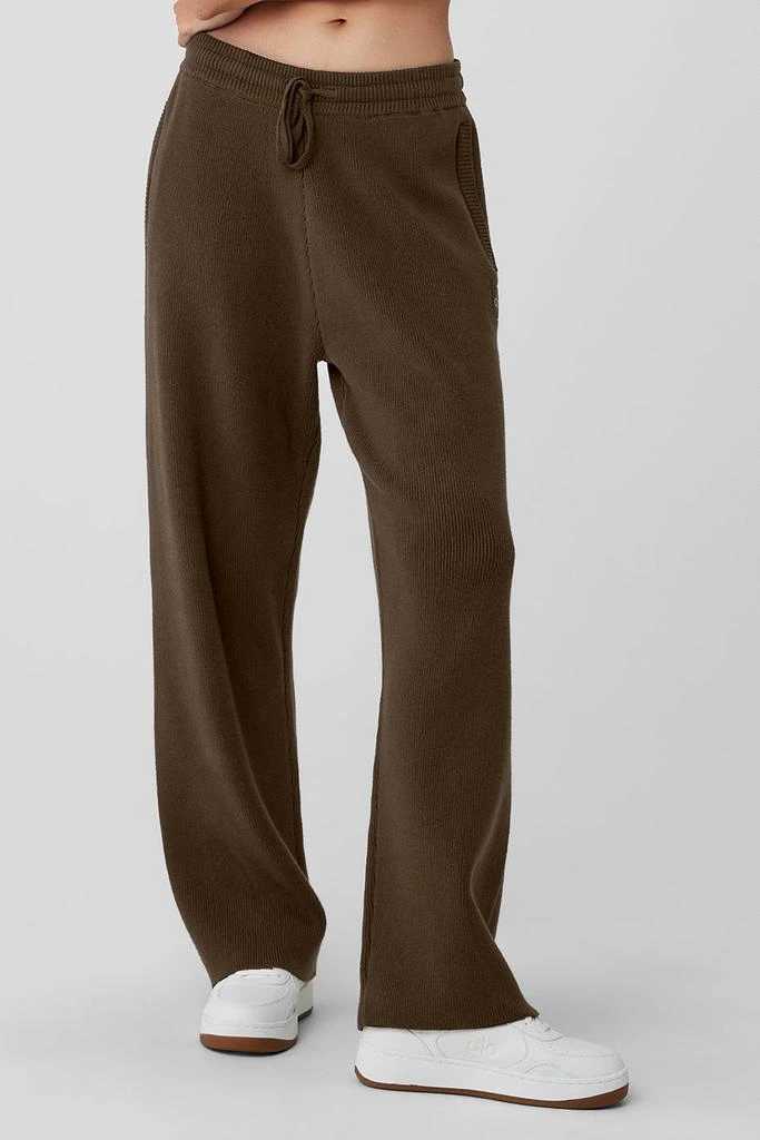 Alo Yoga Scholar Straight Leg Sweatpant - Espresso 1