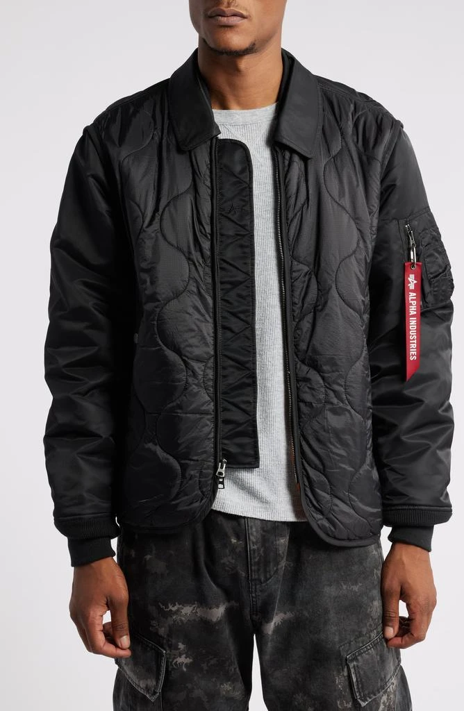 Alpha Industries Quilted Mixed Media Ripstop Utility Jacket 1