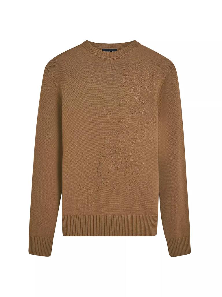 Bugatchi Embroidered Crewneck Long-Sleeve Sweater