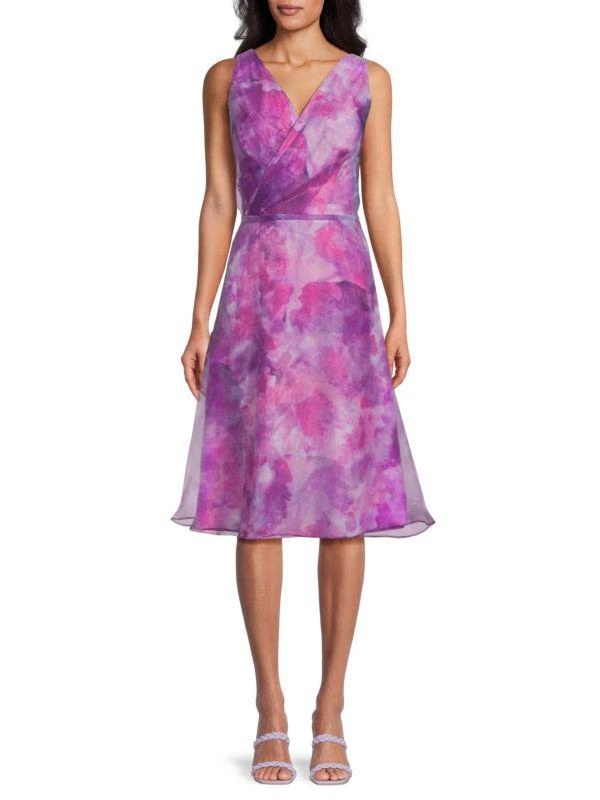 Rene Ruiz Collection Pattern Surplice Fit & Flare Dress 1
