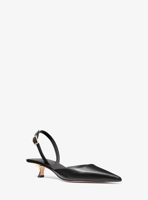 Michael Kors Luna Leather Slingback Kitten Pump