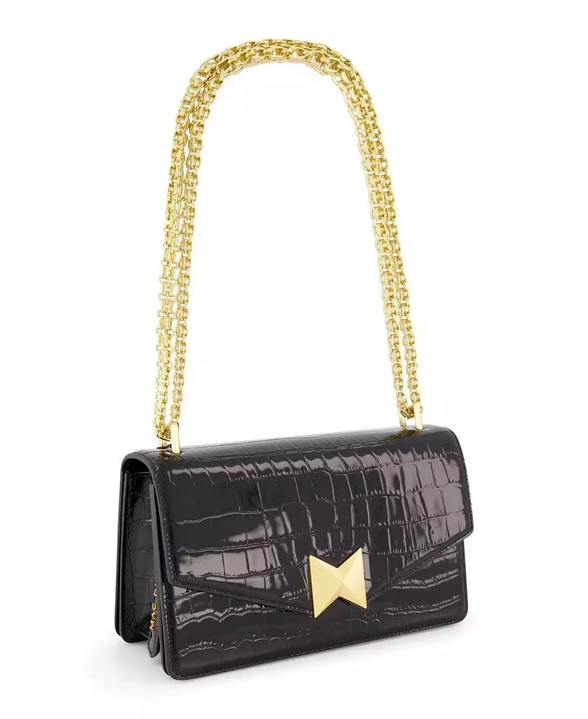 Mac Duggal Gold Plated Hardware Crocodile Leather Shoulder Bag 1
