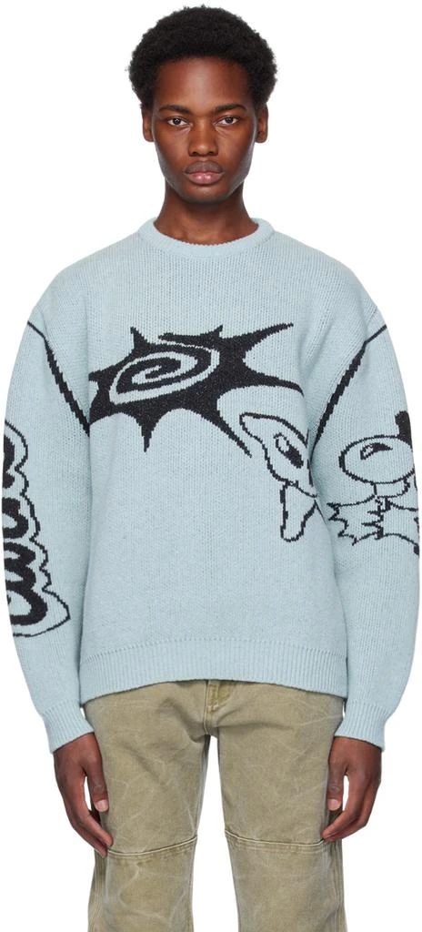 Carne Bollente SSENSE Exclusive Blue Cartoon Wetwork Sweater 1