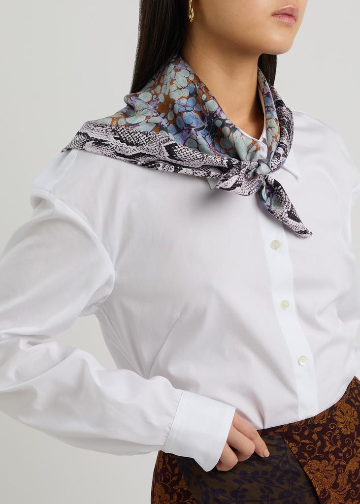 DRIES VAN NOTEN ボタニカル柄 シルクストール Dries Van Noten Fallyn printed silk-satin scarf - Scarves