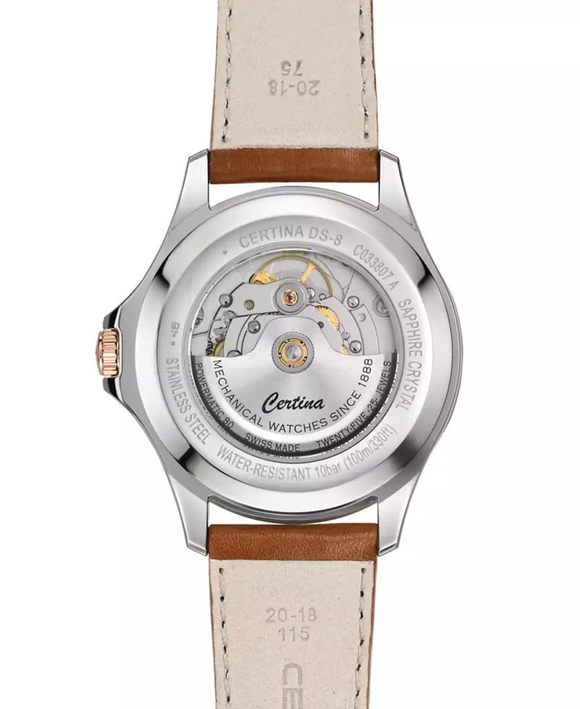 Certina Men's Swiss Automatic DS-8 Brown Leather Strap Watch 41mm