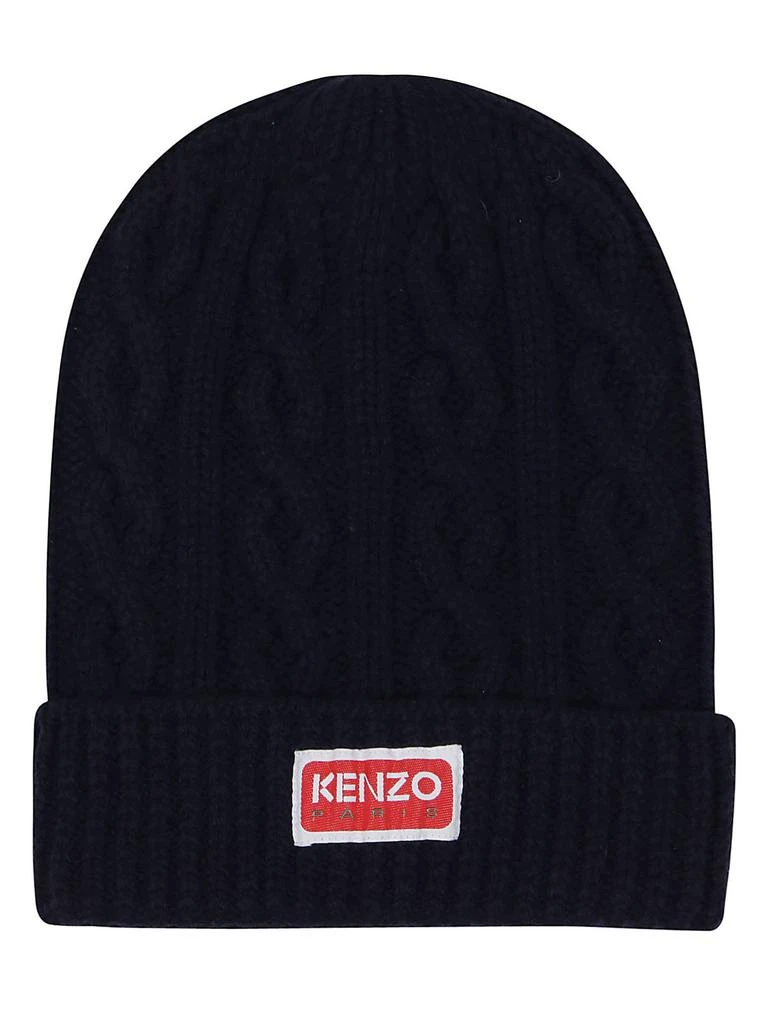 Kenzo Kenzo Logo-Patch Cable-Knitted Beanie 1