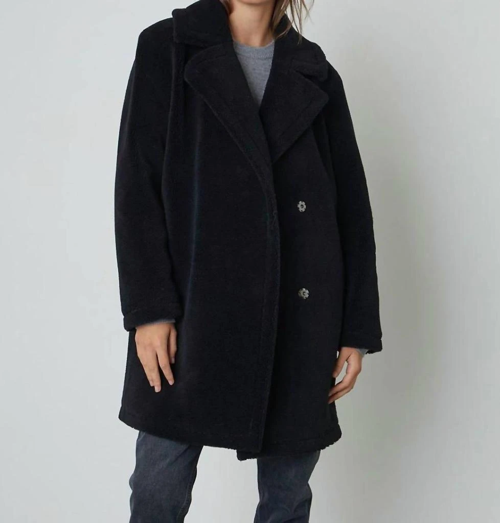 Velvet by Graham & Spencer Christine Sherpa Coat In Black 1