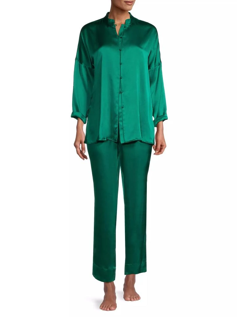 Josie Key Essentials Two-Piece Silk Pajama Set 2
