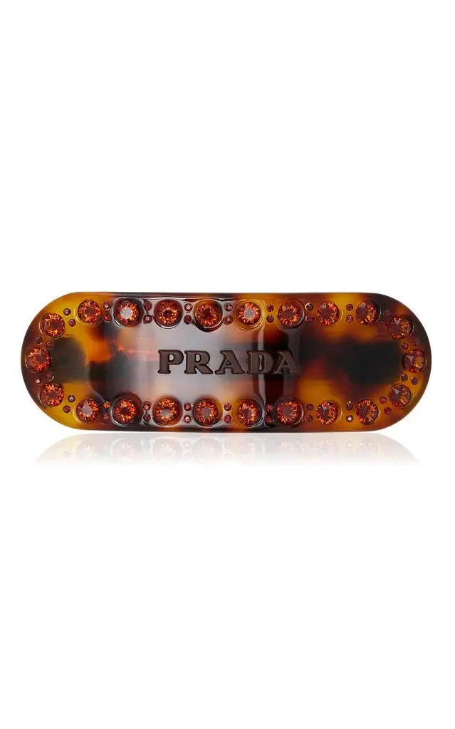 Prada Prada Crystal Tortoiseshell Hair Clip - Moda Operandi 1