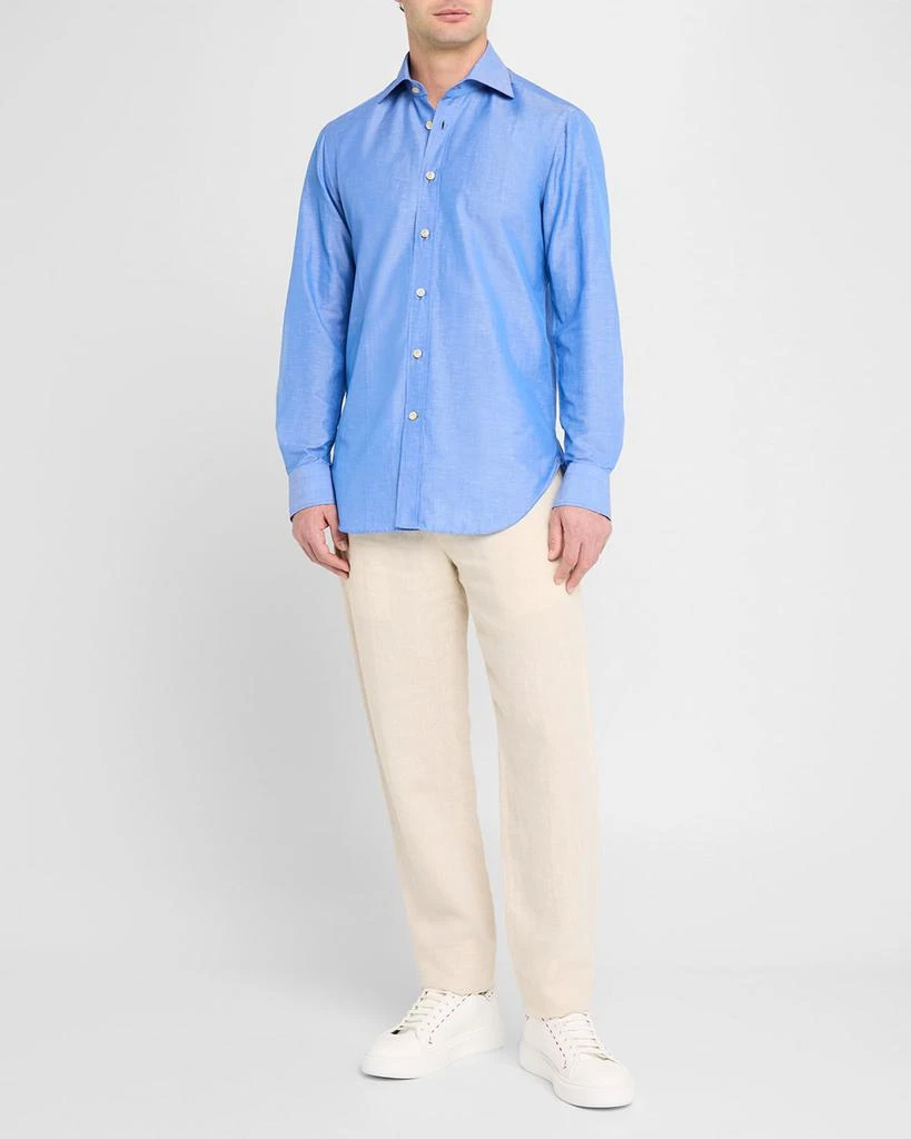 Kiton Men's Heathered Cotton Dress Shirt 2