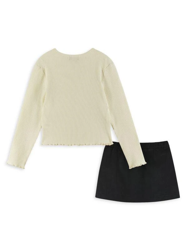 Andy & Evan Girl's 2-Piece Rib Knit Top & Corduroy Skirt Set 2
