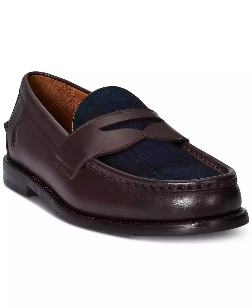 Ralph Lauren Men's Alston Leather & Plaid Wool Penny Loafers