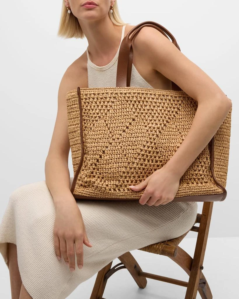 BTB Los Angeles Lenox Straw Box Tote Bag 3