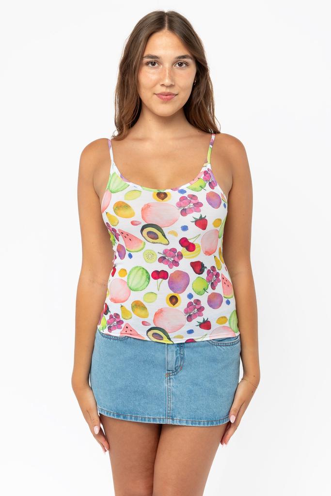 Los Angeles Apparel RPL3011P-X - Printed Poly Spandex Tear Drop Tank Top