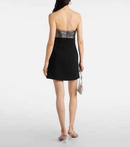 REBECCA VALLANCE Lumi floral-appliqué lamé minidress 3