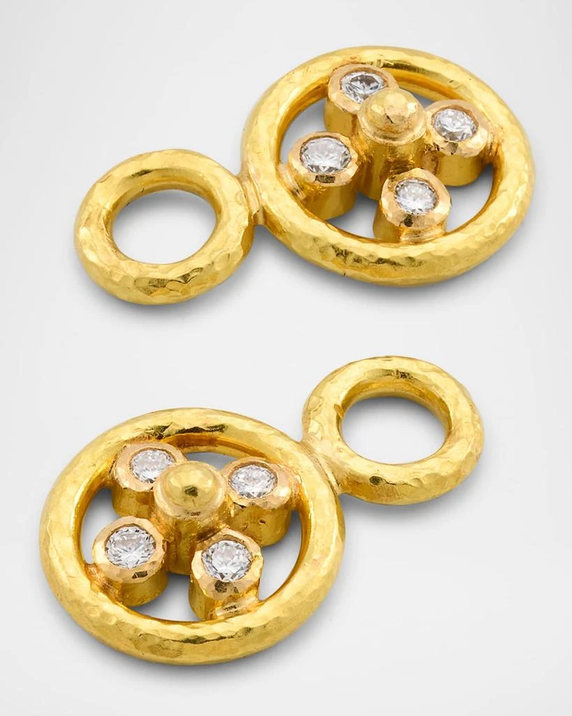 Elizabeth Locke 19K Yellow Gold Small Dome with Diamonds Earring Pendants 3