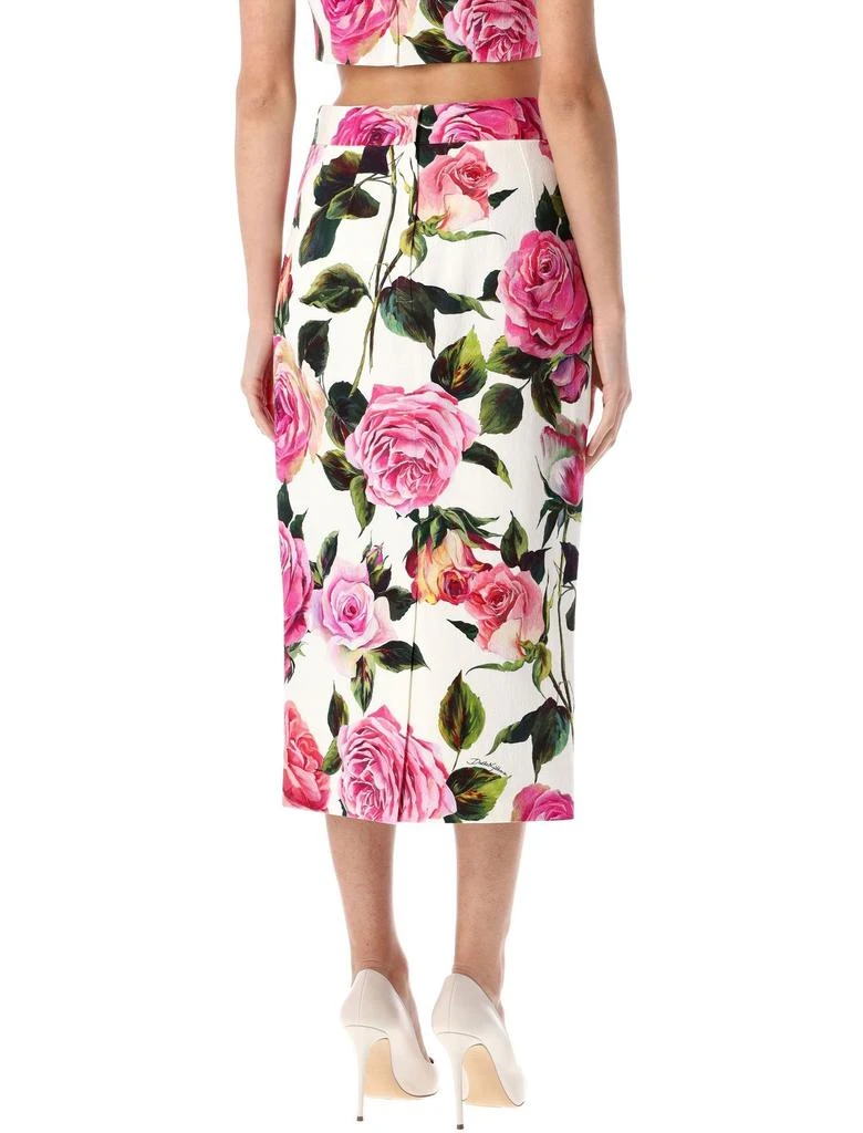 Dolce & Gabbana Dolce & Gabbana Rose Printed Midi Skirt 2