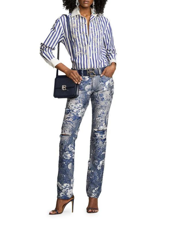 Ralph Lauren Capri Umbrella Embellished Floral-Embroidered Shirt 5
