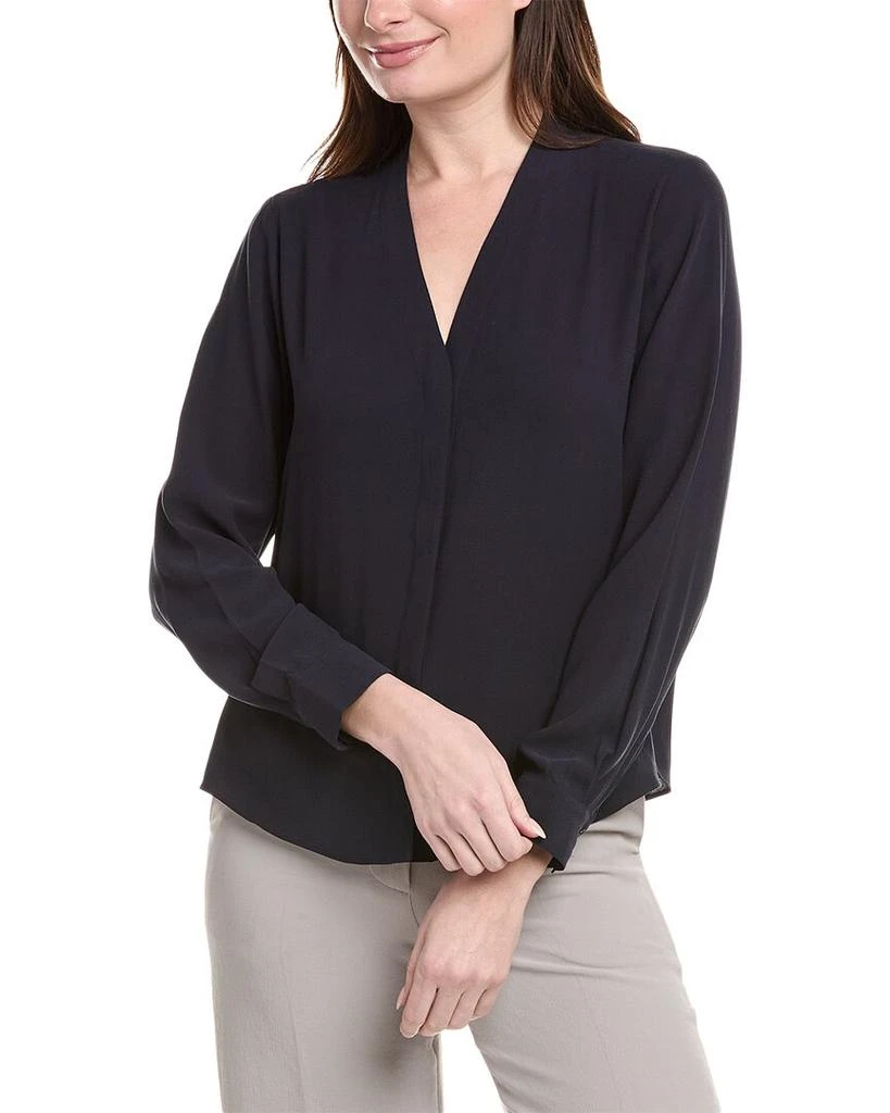 Eileen Fisher EILEEN FISHER Petite V-Neck Silk Shirt 1