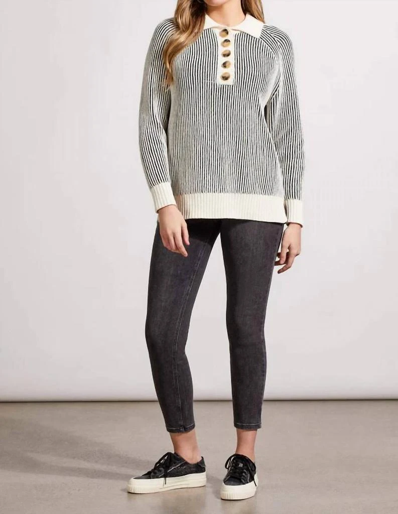 Tribal Tribal - Raglan Knit Polo Top Sweater 1