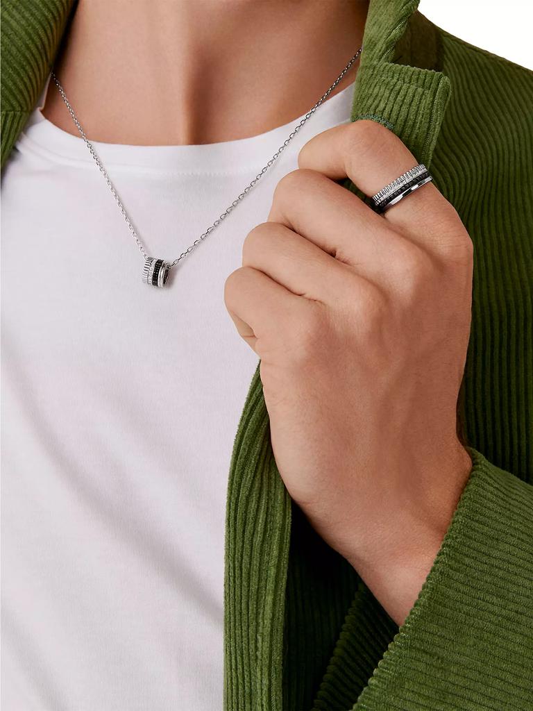 Boucheron Unisex Quatre Black Edition 18K White Gold, 0.24 TCW Diamond & PVD Pendant Necklace