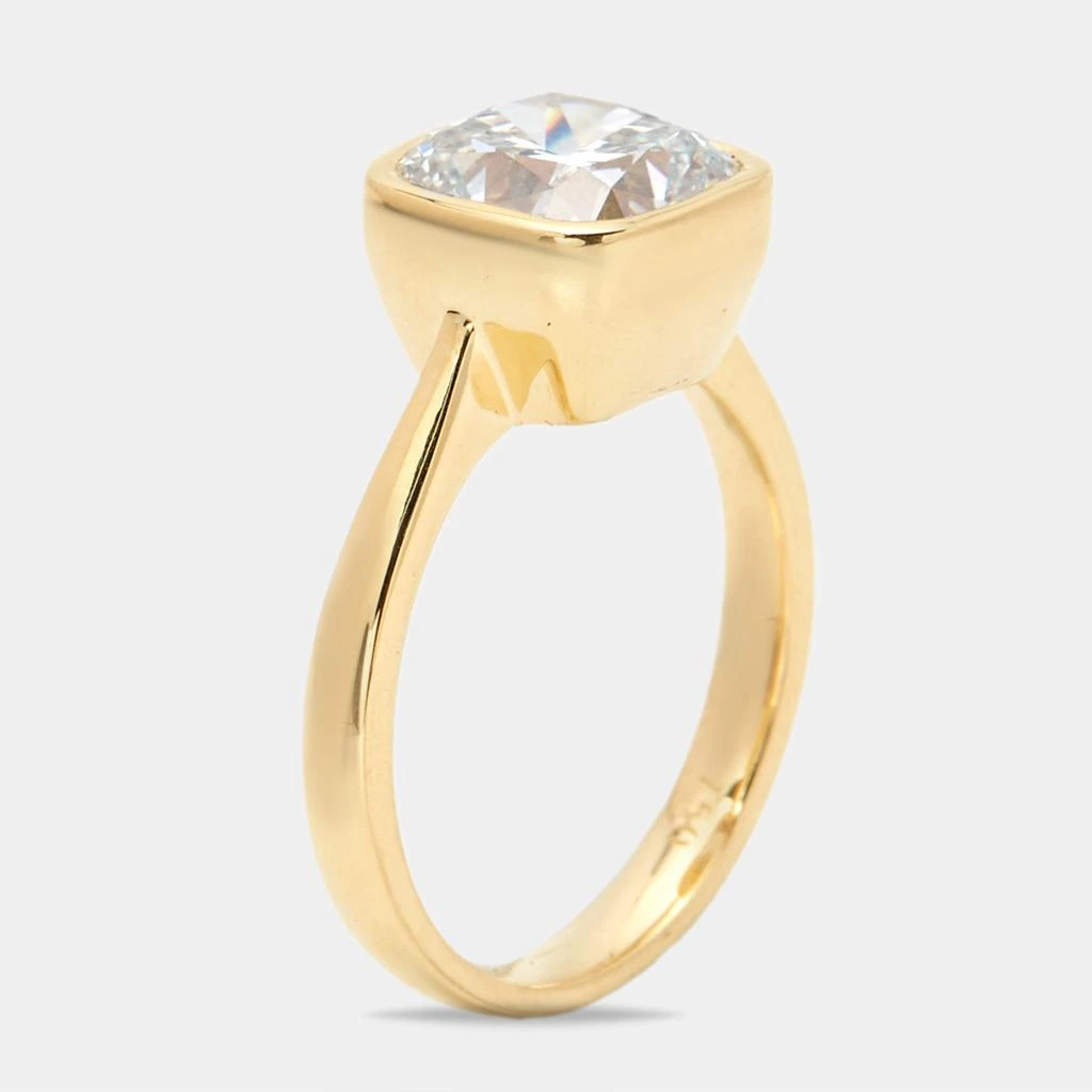 The Diamond Edit 3.00 cts Cushion Brilliant 18k Yellow Gold Lab Grown Diamonds Ring Size 54