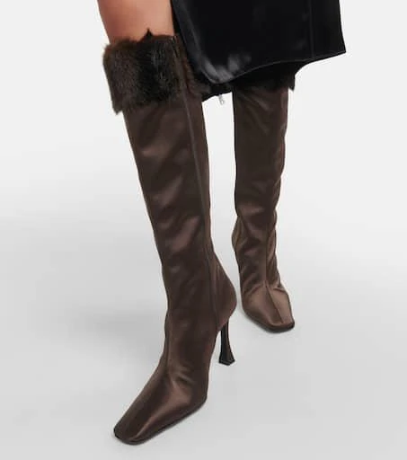 Magda Butrym Faux satin knee-high boots 7