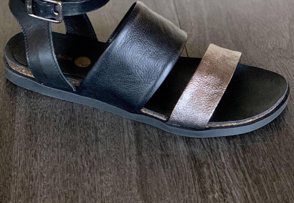 All Black Pompeii Sandal In Black/pewter