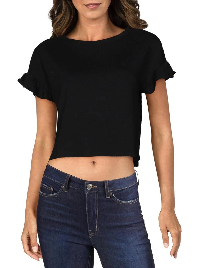 Material Girl Juniors Womens Cut Out Tie Back Crop Top 1