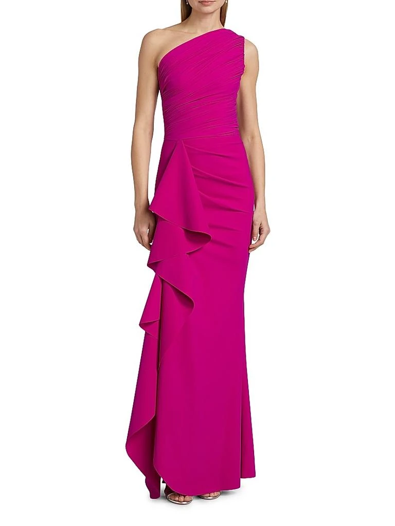 Chiara Boni Aziza Ruched One-Shoulder Gown 3