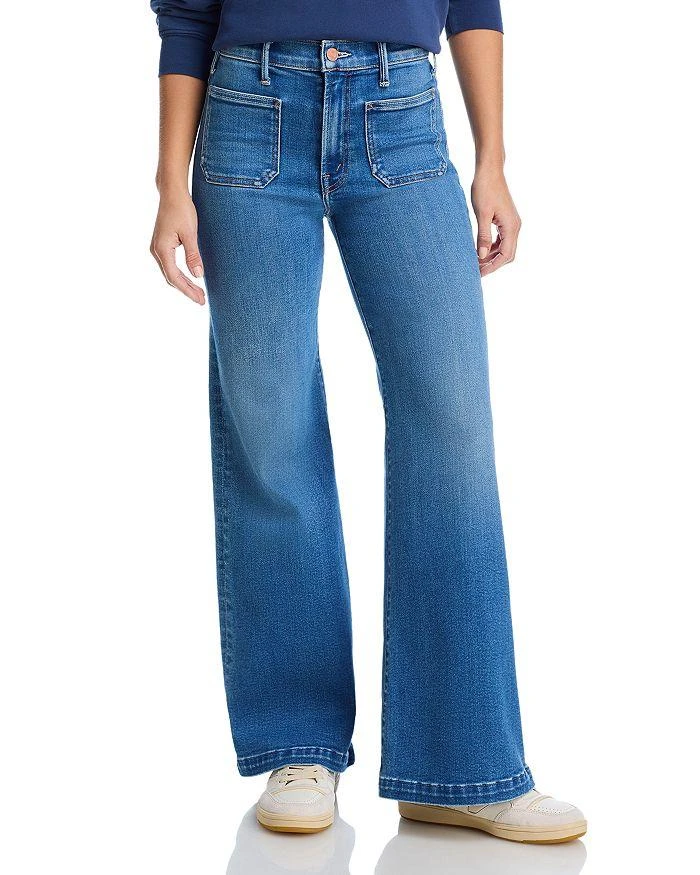 MOTHER Lil Roller High Rise Patch Pocket Wide Leg Jeans in Piece By Piece 1