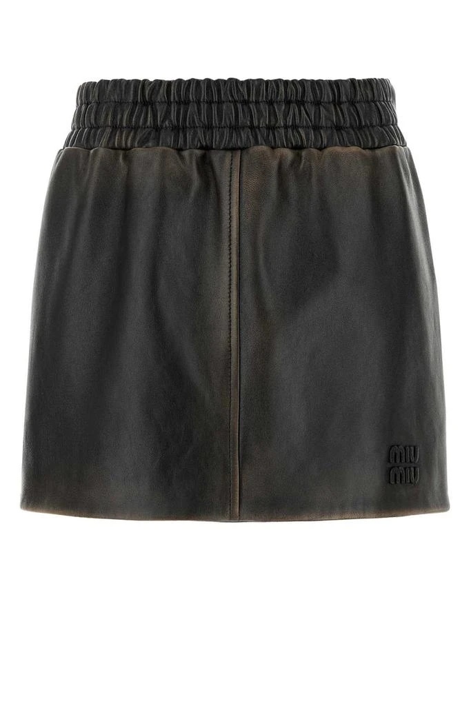 Miu Miu Miu Miu Leather Mini Skirt 1