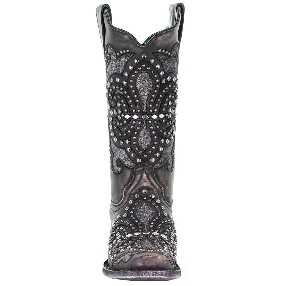 Corral Boots Studded Tooled Inlay Snip Toe Cowboy Boots 5