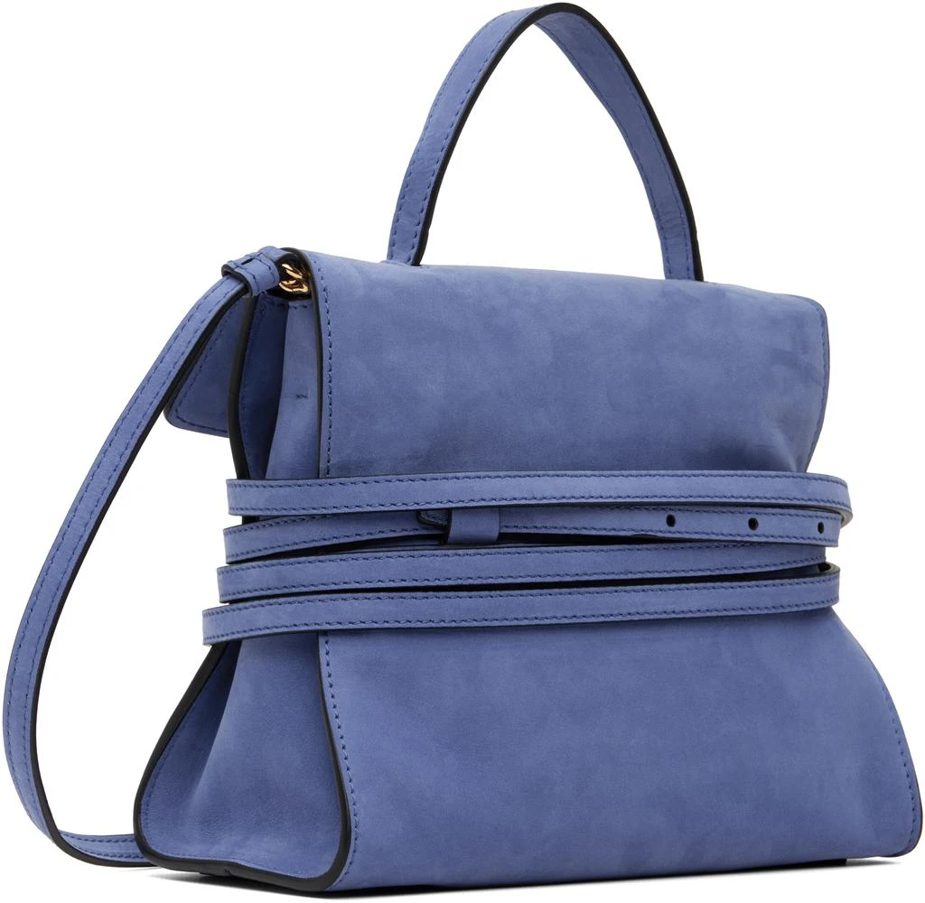 Moschino Navy 
Tie Me
 Suede Small Bag 3