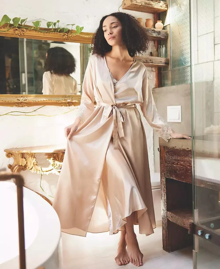Flora Nikrooz Stella Satin Venise Trim Robe 4