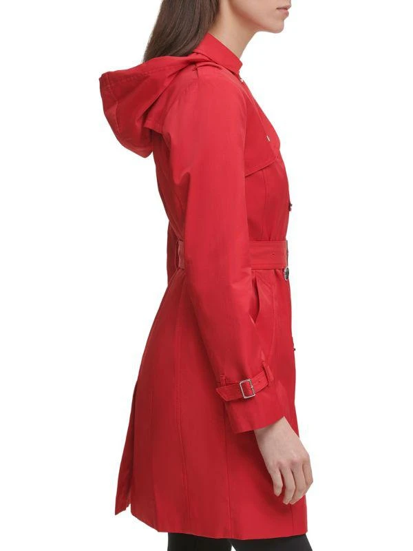 Cole Haan Double Breasted Hood Trench Coat 3