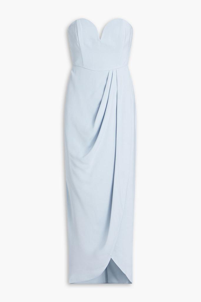 Shona Joy Strapless draped satin maxi dress