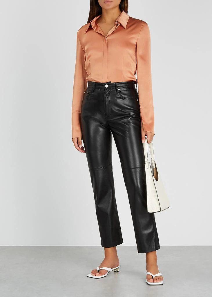 Nanushka Vinni black faux leather trousers 4