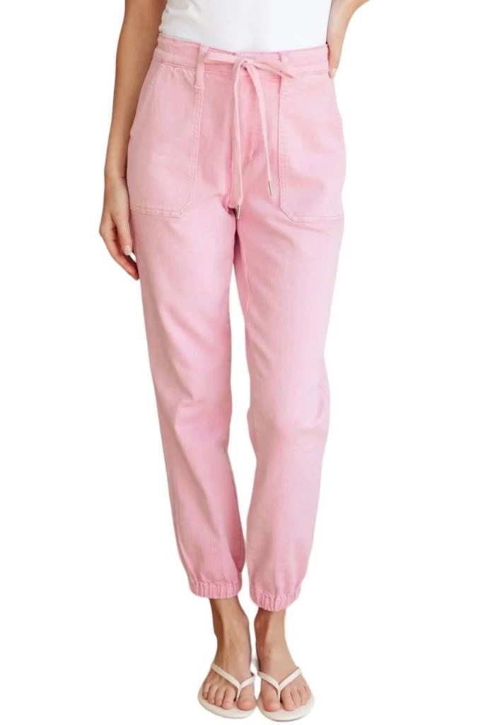 Judy Blue Regina Denim Jogger In Pink