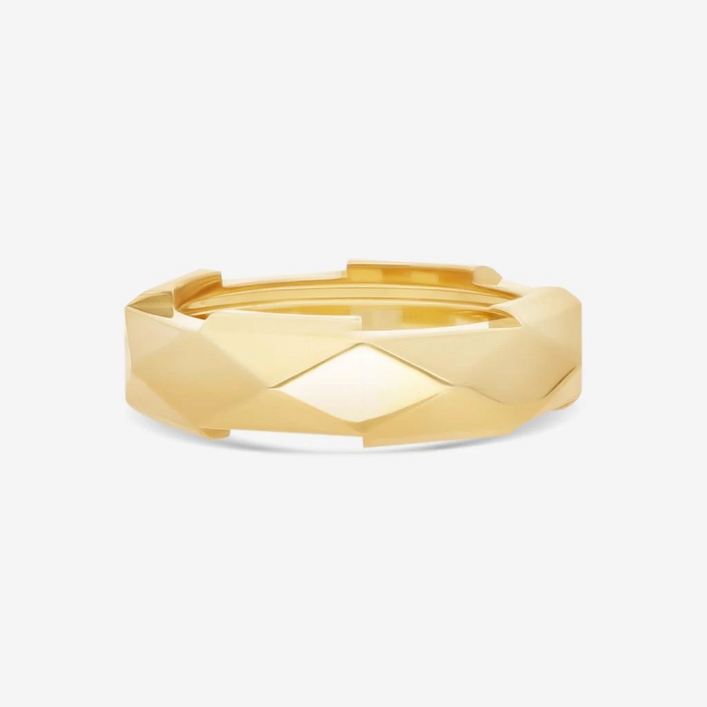 Gucci Gucci Link to Love 18K Yellow Gold Studded Band Ring YBC662184001012 3